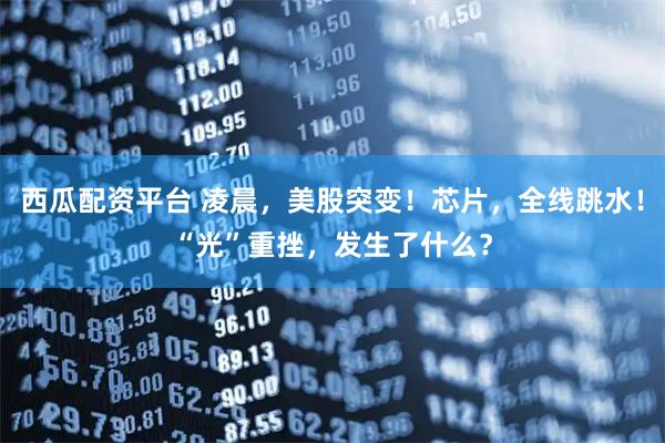 西瓜配资平台 凌晨，美股突变！芯片，全线跳水！“光”重挫，发生了什么？